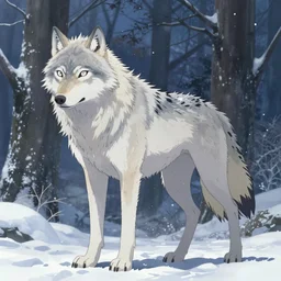 wolf, winter, anime key visual poster, makoto shinkai