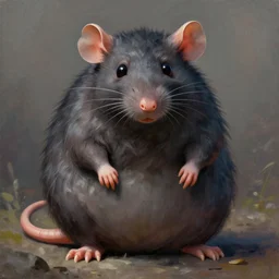 a giant sewer rat monster, impressionist painting, digital painting, artstation, centered, by paul bonner