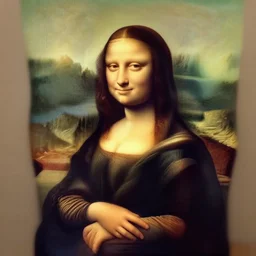 a dog with the face of the mona lisa