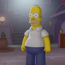 real-life Homer Simpson, cinematic, Wide-Angle, atmospheric fog and lighting, directed by Michael Bay, high detail, 8K, movie still