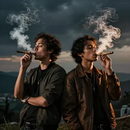 youtuber twin perfect smoking a blunt