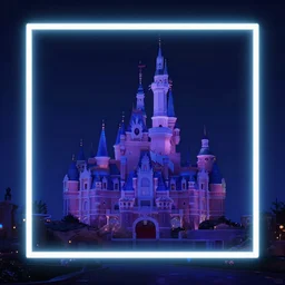 neon lomb in a night sky by disney concept artists, blunt borders, rule of thirds