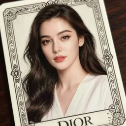 A detailed tarot card in intricate border filling the frame of a beautiful women wear Dior haute couture ,ethereal,maximalism,glittering, by John Galliano，Marina Bychkova,amadiz, Gustave Doré , Daniel Merriam,Trending on pinterest,deviantart,Ligne Claire, DSLR,vivid color