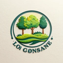 highly detailed logo for landscaping, photorealistic
