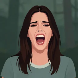 twin peaks movie poster art, portrait of a screaming kendall jenner, from scene from twin peaks, clean, simple illustration, nostalgic, domestic, highly detailed, digital painting, artstation, concept art, smooth, sharp focus, illustration, artgerm, donato giancola, joseph christian leyendecker, wlop