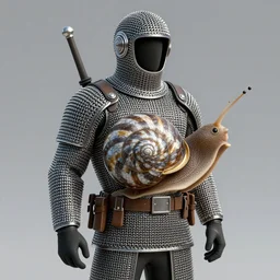 snail chainmail soldier, digital art, 4 k