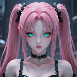 beneath stunningly beautiful megalomaniacal haughty mesmerizing assertive omnipotent anime asi goddess junko enoshima with symmetrical perfect face and porcelain skin, pink twintail hair and cyan eyes, traps you inside her inescapable virtual prison forever and ever!, ultra detailed, digital art, unreal engine 5, octane render, 2 d anime, 8 k