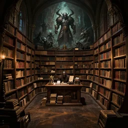 ! dream dark book shop interior by bastien lecouffe - deharme and charles bowater, greg rutkowski, adventure game, inspired by diablo concept art