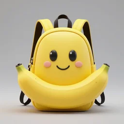 banana shape backpack, digital art, artgem, octane render, artstation, hasselblad photo, 4 k resolution, high fashion design, intricate, product photo, symmetrical, joyfull mood