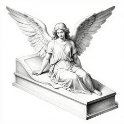 autopsy of an angel, 18th century drawing, black and white, concept art