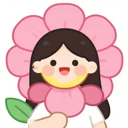 happy beautiful cartoon flower avatar woman