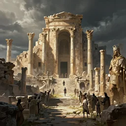 ancient city of troy 4 k, concept art, by wlop, ilya kuvshinov, artgerm, krenz cushart, greg rutkowski, pixiv. cinematic dramatic atmosphere, sharp focus, volumetric lighting, cinematic lighting, studio quality