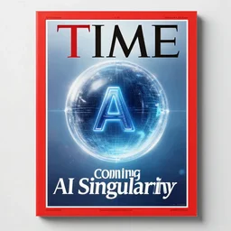 TIME magazine cover, the coming AI singularity, 4k, Vernor Vinge