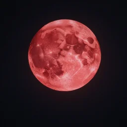 full red moon taken by darkness, digital painting