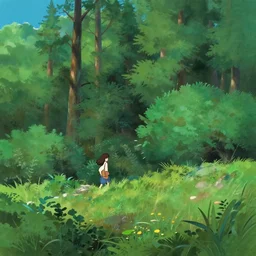 forest lanscape panorama by makoto shinkai in pixar style backdrop gouache 8 0 s cartoon