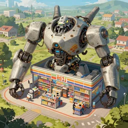 an intricate concept art, illustration, fantasy micro - world in a convenience store, large mechanical biomes, ultra photorealistic, ultra sharp, pinterest, artstation, cgsociety, pinterest, digital art, anime colors, style by wlop, hyperrealistic, octane render, 8 k