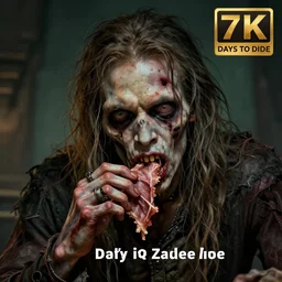 portrait of a young dave gahan with long stringy hair as a zombie eating some meat, 7 days to die zombie, fine art, award winning, intricate, elegant, sharp focus, cinematic lighting, highly detailed, digital painting, 8 k concept art, art by guweiz and z. w. gu, masterpiece, trending on artstation, 8 k