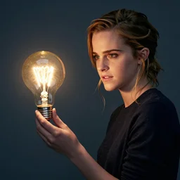 emma watson both human and lightbulb, 8 k