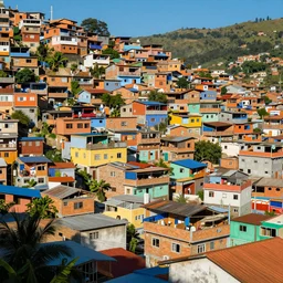 a beautiful highly detailed matte painting of a vivid colorful favela by Jose Daniel Cabrera Pena and Leonid Kozienko, concept art