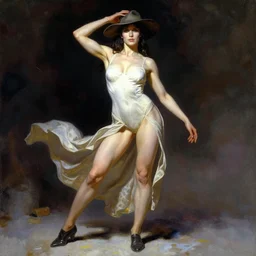 a human, very realistic, wearing shoes and a hat by frank frazetta and boris vallejo