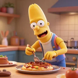 bender bending rodriguez cooking delicious food, 3 d render, highly detailed, artstation