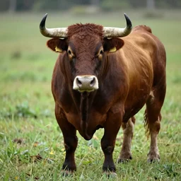 a muscular bull with a pot belly