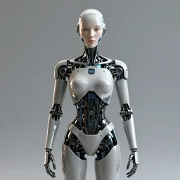 centered portrait of a robot, sci fi character concept, science fiction, futuristic, medium shot, symmetrical face, elegant pose, illustration, slender, cinematic lighting, hyperdetailed, cgsociety, 8k, high resolution, single face, insanely detailed and intricate, octane render, golden ratio, vfx, postprocessing,