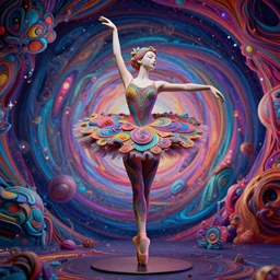 a surreal portrait statue of a psychedelic ballerina figure by naoto hattori, android jones, and chris dyer, deep bold colors, galactic entity, depth of field, intricate beautiful painting, billions of details, octane render, portal, 8 k, detailed vector, trending on artstation, cgisociety, wow!!!!!!