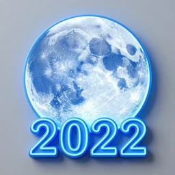 Inscription Blue_Moon2022 blue neon color scheme, very detailed, hyper realistic, high detail