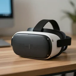 virtual reality headset on table, depth of field, award winning photo,