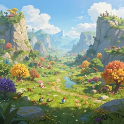 fantasy world, colorful, realistic, peaceful, 8 k resolution
