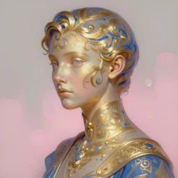 beautiful uncertainty, sharp focus, intricate, elegant, digital painting, artstation, matte, highly detailed, concept art, illustration, volumetric lighting, gold and blue and pink color scheme, bokeh light, art by greg olsen and liz lemon swindle