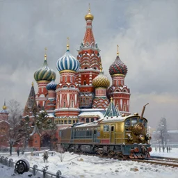 highly detailed painting of dieselpunk moscow, winter, snow, dystopia, by greg rutkowski, 4 k resolution, trending on artstation