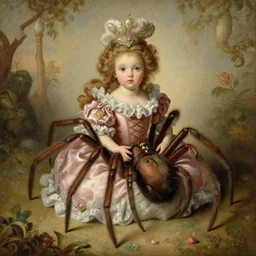 baroque rococo painting Royal Fancy Spider  Greg Hildebrandt Lisa Frank high detail cute whimsical