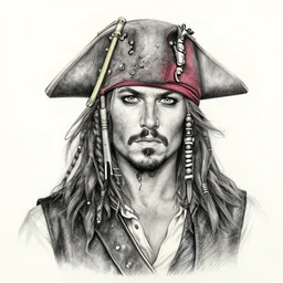 a hyper detailed pencil drawing of jensen ackles as a pirate, portrait, 8 k, greg rutkowski, volumetric lighting, octane render, alphonse mucha