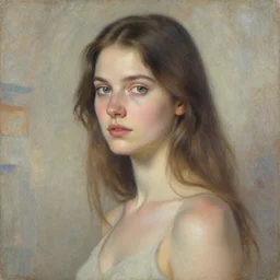 beautiful portrait of a woman by Peter Mohrbacher and Ross Tran, cgsociety, artstation, fresco textured, hdr, ethereal