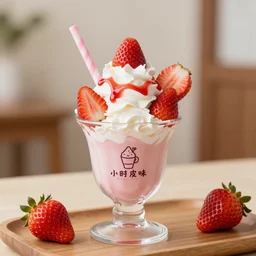 logo of a strawberry sundae