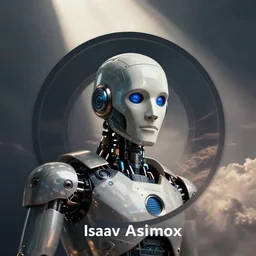 the perfect profile photo for a github, robots, isaav asimov, cyberpunk topics