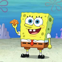 pork rind snack in the style of Spongebob Squarepants