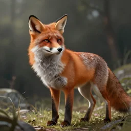 Fox Scientist, detailed art illustration