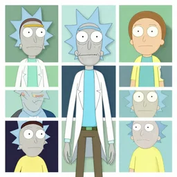 abstract art of rick and morty, collage