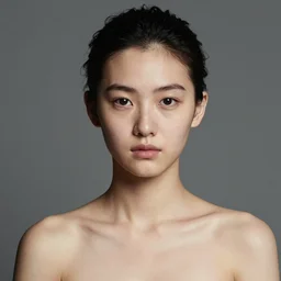 portrait of fresh faced princess with perfect skin, bored, healthy, translucent, sub surface scattering, in style of robert mapplethorpe,