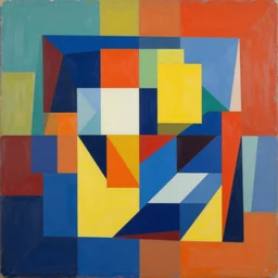 abstract artwork pf geometric cubism, saturated matte colors, eye - candy, gorgeous, impressionism, artstation, gallery - art