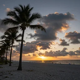 landscape photography by marc adamus, florida gulf of mexico beach sunset, dramatic lighting, palm trees, clouds, beautiful