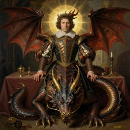 iSymmetrical Tableau Portrait of the Prince of Dragons, by Tom Bagshaw and Ciruelo Cabral and N.C. Wyeth