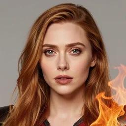 azctec warrior, ( elizabeth olsen ), detailed perfect face, exquisite details, fire magic, mid view, design on a white background, by studio muti, greg rutkowski makoto shinkai takashi takeuchi studio ghibli