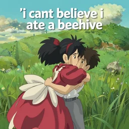 still image from the new studio ghibli animated film'i cant believe i ate a beehive'