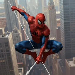 very detailed concept illustration of spider man swinging on a web strand through new york city, digital illustration, concept art, digital painting, illustration, good value control, 8 k, andrew garfield spider man!!!, sony pictures, 2 0 1 4 spider man, andrew garfield!!, octane render, the amazing spider man 2, rubber suit, art by john buscema