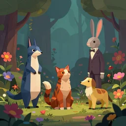 low poly, pixar, un surreal hybrid animals, nostalgia for a fairytale, magic realism, flowerpunk, mysterious vivid colors by andy kehoe and amanda clarke en un mundo creado por gediminas pranckevicius y edward hopper