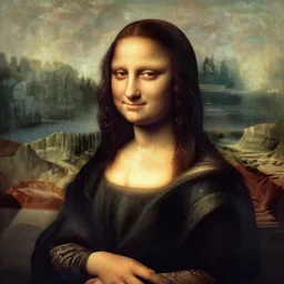 monalisa having face of a husky, 4k , highly detailed, cinematic lightening, atmospheric ,by artgerm; wayne reynolds art station; cinematic quality character render; low angle; ultra high quality model; production quality cinema model